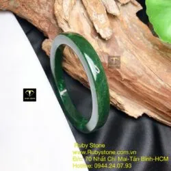 Vòng tay ngọc bích Canada, bản vuông 8,6mm, ni tay 53mm - Ảnh 2