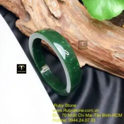 Vòng ngọc bích Canada, bản vuông 13mm, ni tay 54mm - Ảnh 8