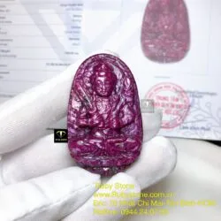 Hư không tạng bồ tát - Phật bản mệnh Ruby Nam Phi, tuổi Sửu-Dần, kích thước 52mm - Ảnh 6