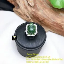 Nhẫn long quy Ngọc bích, bạc 925 - Hình ảnh 6