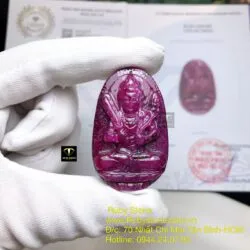 Hư không tạng bồ tát - Phật bản mệnh Ruby Nam Phi tuổi Sửu-Dần, kích thước 43mm - Ảnh 2