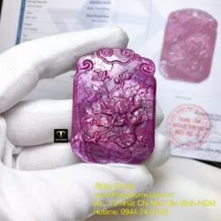 Mặt dây chuyền hoa mẫu đơn Ruby Nam Phi, kích thước 50mm - Ảnh 9