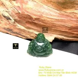 Phật Di Lặc ngọc bích Canada đậm, KT 25mm - Hình ảnh 6