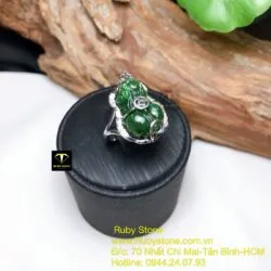 Nhẫn nữ Tỳ hưu Ngọc bích kim tiền trên lưng, bạc 925 - Ảnh 5