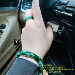 Bộ sản phẩm vòng và nhẫn ngọc Cẩm thạch sơn thuỷ