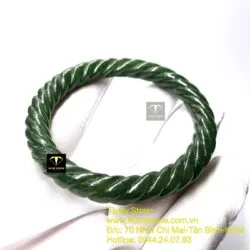Vòng ngọc bích Canada chạm xoắn, ni tay 55mm - Hình ảnh 3