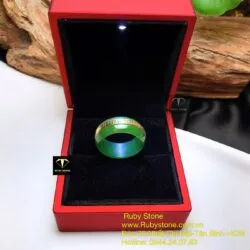 Nhẫn ngọc bích xanh lá VIP 9 ly, vàng 10k - Ảnh 5