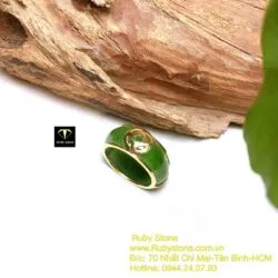 Nhẫn ngọc bích Canada bản 8 ly, vàng 18k - Ảnh 7