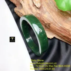 Vòng ngọc bích Canada, bản vuông 13mm, ni tay 54mm