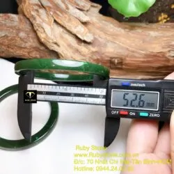 Vòng tay Ngọc bích bản vuông bản 6,1mm, ni tay 52mm - Hình ảnh 3