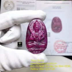 Hư không tạng bồ tát - Phật bản mệnh Ruby Nam Phi tuổi Sửu-Dần, kích thước 43mm - Ảnh 3