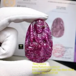 Văn thù bồ tát - Phật bản mệnh Ruby Nam Phi - tuổi Mão, kích thước 47mm