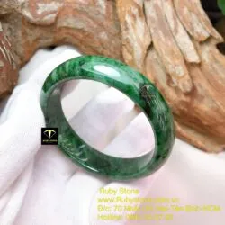 Vòng ngọc cẩm thạch sơn thuỷ dầu lý - Ảnh 3