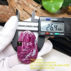 Văn thù bồ tát - Phật bản mệnh Ruby Nam Phi tuổi Mão, kích thước 42mm - Ảnh 2