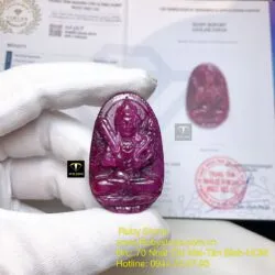 Hư không tạng bồ tát - Phật bản mệnh Ruby Nam Phi tuổi Sửu-Dần, kích thước 43mm - Ảnh 7