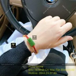 Vòng tay Lu thống Ngọc bích vuông xanh lá - Ảnh 3