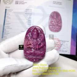 Hư không tạng bồ tát - Phật bản mệnh Ruby Nam Phi tuổi Sửu-Dần, kích thước 51mm - Ảnh 6