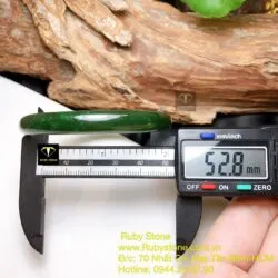 Vòng tay Ngọc bích bo tròn bản 7mm, ni tay 53mm - Hình ảnh 3