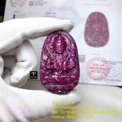 Hư không tạng bồ tát - Phật bản mệnh Ruby Nam Phi, tuổi Sửu-Dần, kích thước 52mm - Ảnh 8