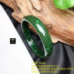 Vòng tay ngọc bích Canada, bản 12mm, ni tay 56mm