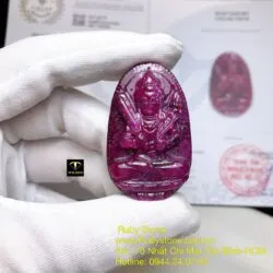 Hư không tạng bồ tát - Phật bản mệnh Ruby Nam Phi tuổi Sửu-Dần, kích thước 43mm