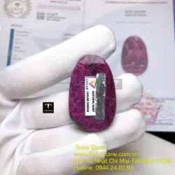 Hư không tạng bồ tát - Phật bản mệnh Ruby Nam Phi tuổi Sửu-Dần, kích thước 43mm - Ảnh 4