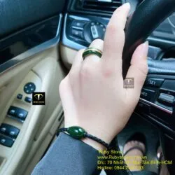 Vòng tay Lu thống ngọc bích xanh đậm VIP