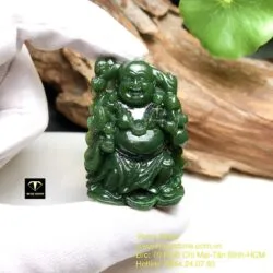 Phật Di Lặc ngọc bích Canada, kích thước 45mm - Ảnh 5