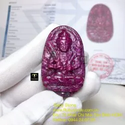 Hư không tạng bồ tát - Phật bản mệnh Ruby Nam Phi, tuổi Sửu-Dần, kích thước 52mm - Ảnh 4