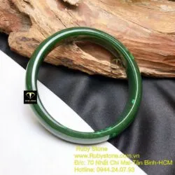 Vòng tay ngọc bích Canada, bản 12mm, ni tay 56mm - Ảnh 6