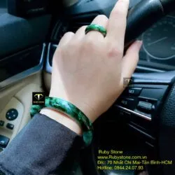 Bộ sản phẩm vòng và nhẫn ngọc Cẩm thạch sơn thuỷ