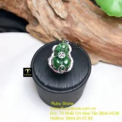 Nhẫn nữ Tỳ hưu Ngọc bích kim tiền trên lưng, bạc 925 - Ảnh 6