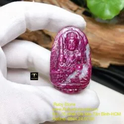 Văn thù bồ tát - Phật bản mệnh Ruby Nam Phi tuổi Mão, kích thước 42mm - Ảnh 7
