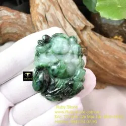 Phật Di Lặc ngọc cẩm thạch sơn thuỷ, kích thước 51mm Phật Di Lặc ngọc cẩm thạch sơn thuỷ, kích thước 51mm