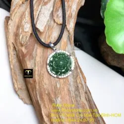 Mặt dây chuyền Hoa mẫu đơn Ngọc bích, bạc 925