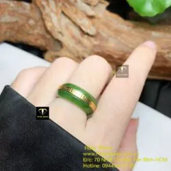 Nhẫn ngọc bích xanh lá VIP 9 ly, vàng 10k - Ảnh 7