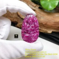 Thiên thủ thiên nhãn - Phật bản mệnh Ruby Nam Phi tuổi Tí, kích thước 37mm