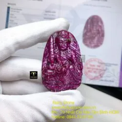 Văn thù bồ tát - Phật bản mệnh Ruby Nam Phi - tuổi Mão, kích thước 47mm - Ảnh 7