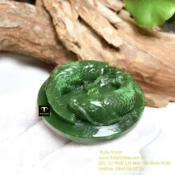 Song ngư Ngọc bích chạm tay tinh xảo, KT 50mm - Hình ảnh 3