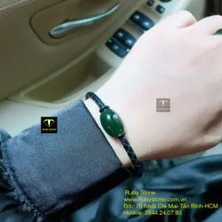 Vòng tay Lu thống ngọc bích xanh đậm VIP - Hình ảnh 2