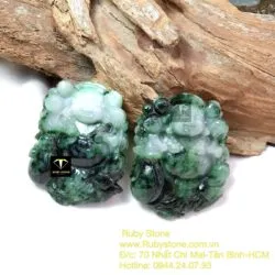 Phật Di Lặc ngọc cẩm thạch sơn thuỷ, kích thước 51mm