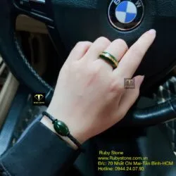 Vòng tay Lu thống ngọc bích xanh đậm VIP - Hình ảnh 4