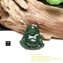 Mặt dây chuyền phật Di Lặc ngọc bích, kích thước 37mm - Ảnh 5