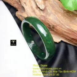 Vòng tay ngọc bích Canada, bản 13mm, ni tay 56mm