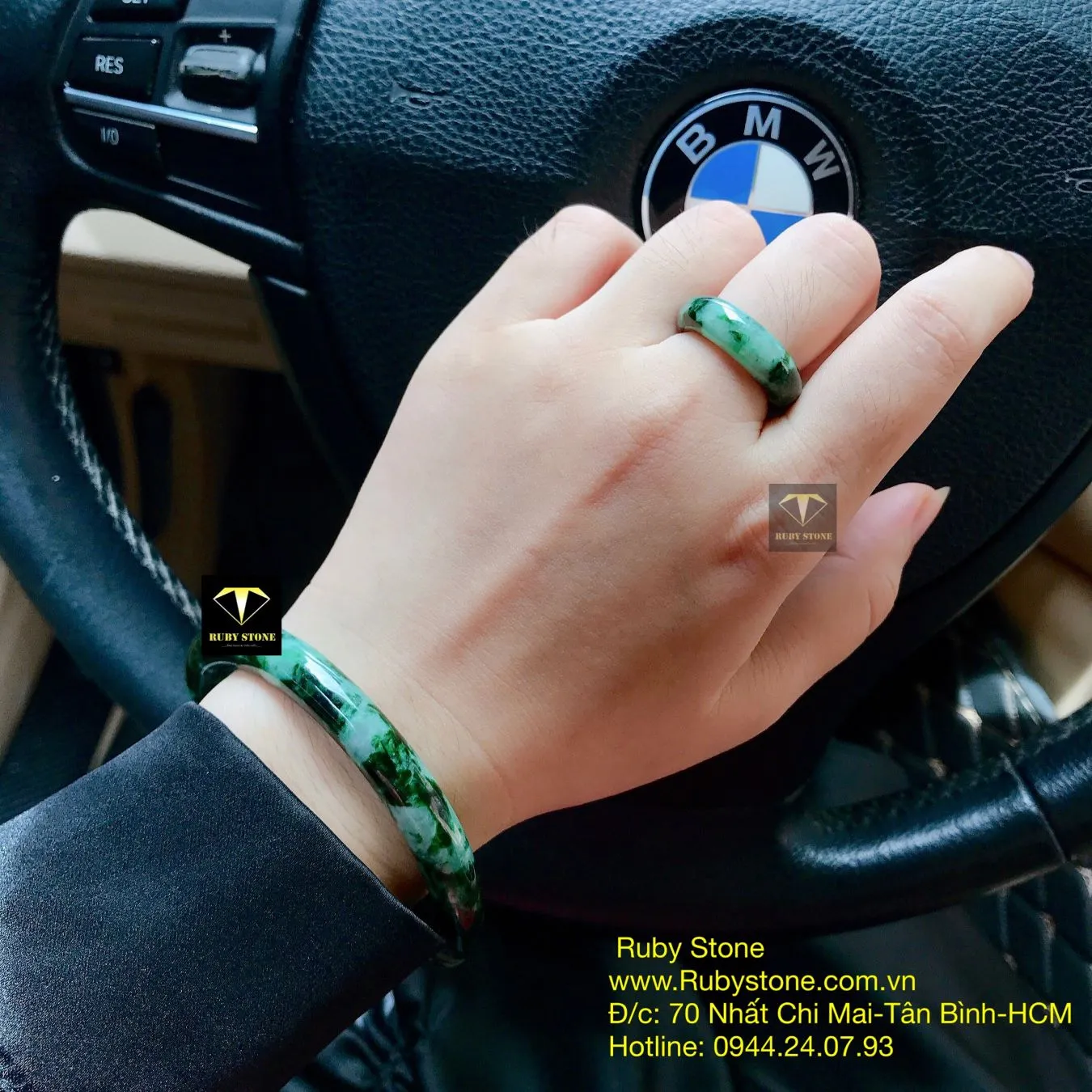 Bộ sản phẩm vòng và nhẫn ngọc cẩm thạch sơn thuỷ Bộ sản phẩm vòng và nhẫn ngọc cẩm thạch sơn thuỷ - Ảnh 5