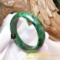 Vòng ngọc cẩm thạch sơn thuỷ dầu lý - Ảnh 4