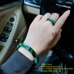 Bộ sản phẩm vòng và nhẫn ngọc Cẩm thạch sơn thuỷ