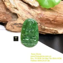 Như lai đại nhật - Phật bản mệnh ngọc bích tuổi Mùi - Thân, kích thước 42mm