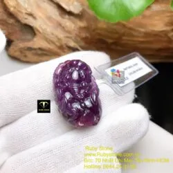 Tỳ hưu Ruby Guinea thiên nhiên màu đỏ tím, KT 33mm - Ảnh 8