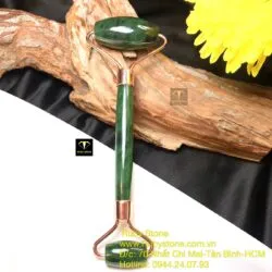 Cây lăn massage ngọc bích Nga (inox mạ vàng) - Ảnh 7
